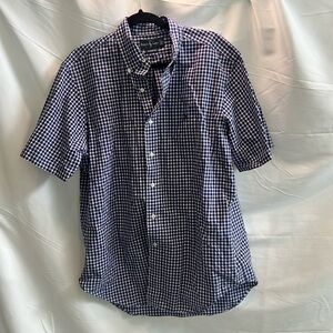 Polo Ralph Lauren Classic Fit Purple & White Plaid Short Sleeve Button Down